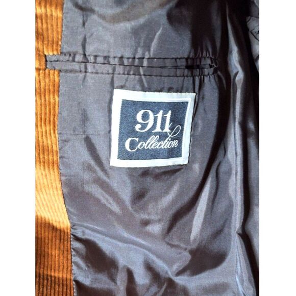 Mens Vtg 911 Collection Brown Corduroy 2 Button Sport Coat Blazer Size 42R NWT - Picture 11 of 14